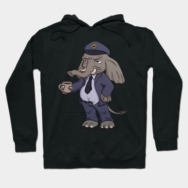 Disgruntled Elephant Bus Driver Hoodie by PaperRain